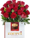 Red Roses + Merci - Flower delivery