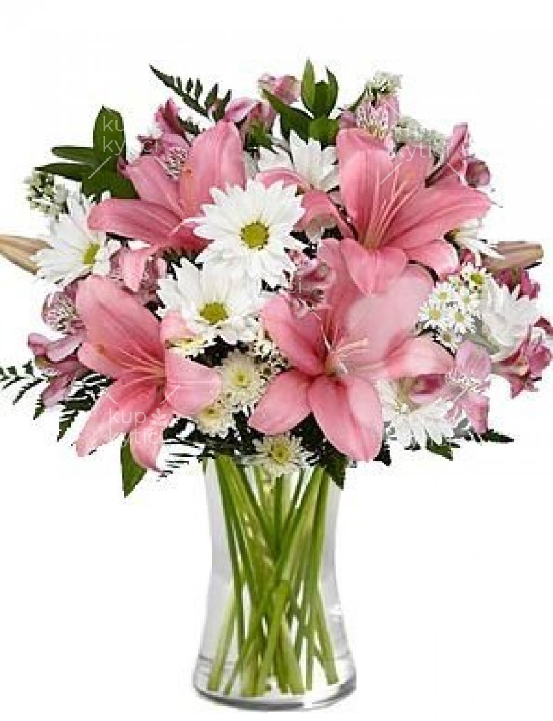Pink and white, tender bouquet Helena