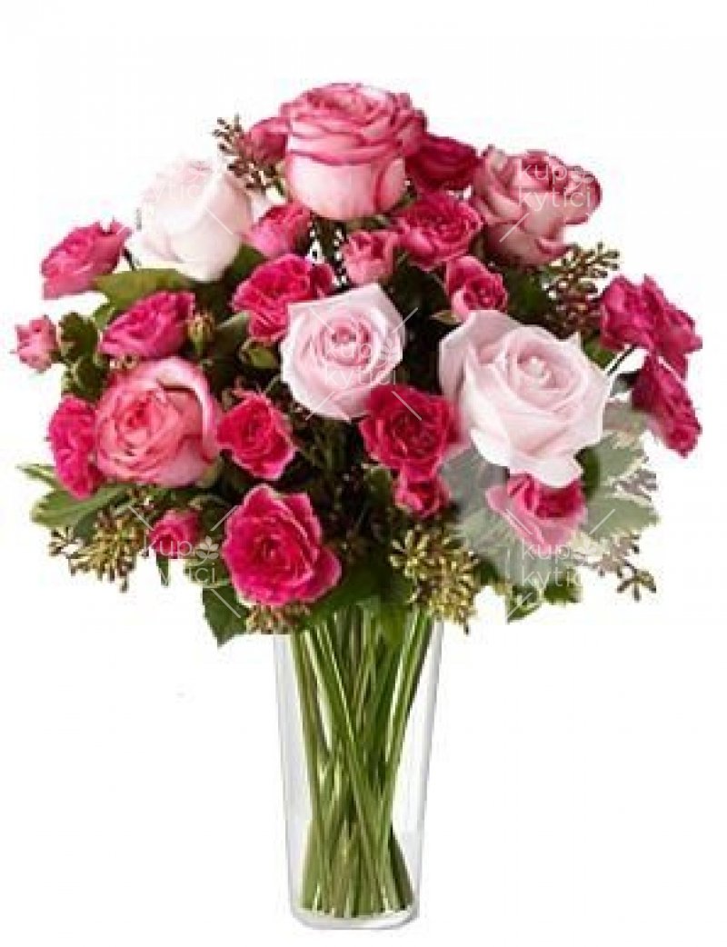 Bouquet of roses and mini carnations Ida