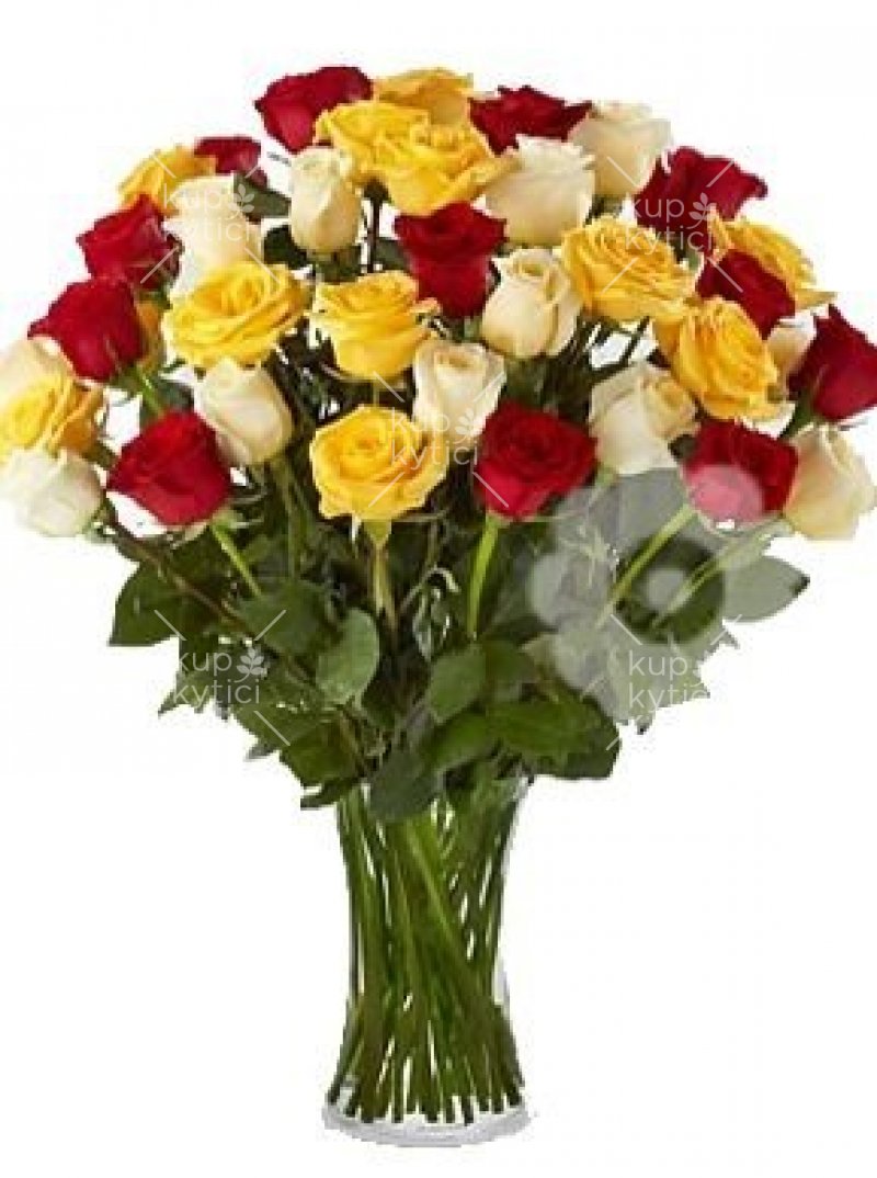 Tricolor bouquet of roses Emily
