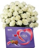 White Roses + Milk - flower delivery