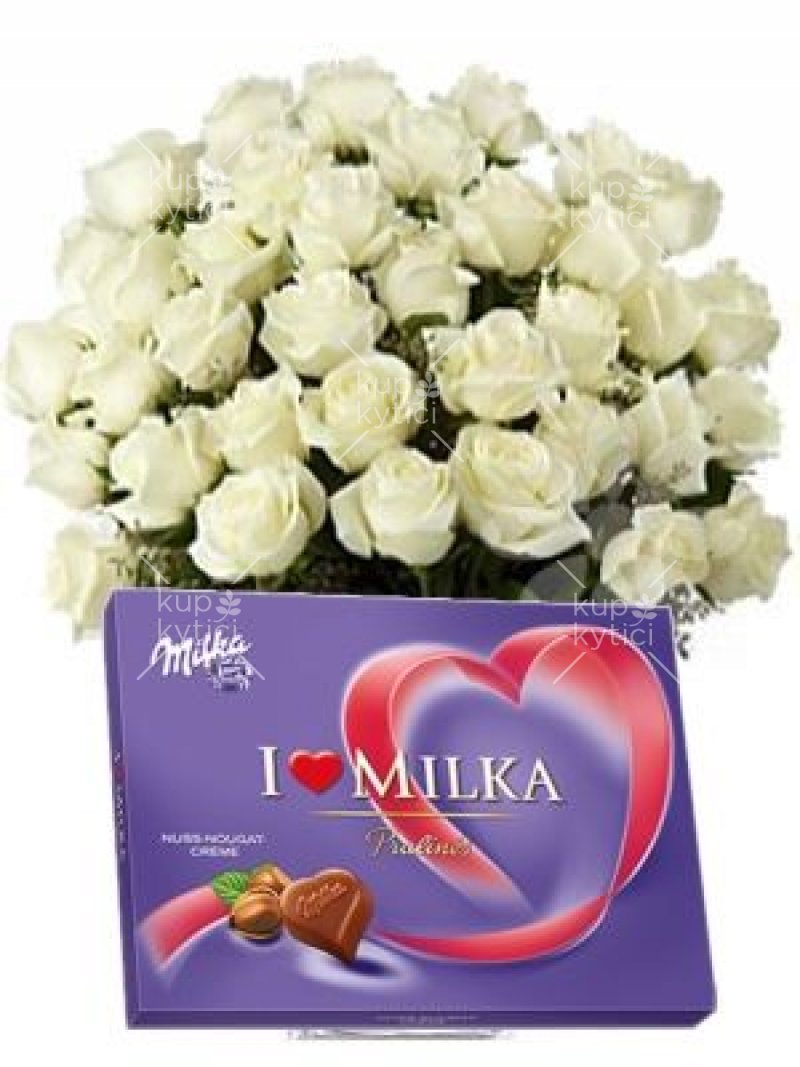 White Roses + Milk - flower delivery