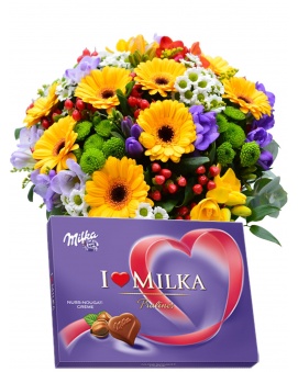 Bouquet HAPPY + Milka 110 g