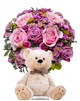 Bouquet GUAPA + plush bear