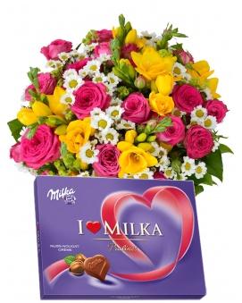 Bouquet SUNNYS + Milka 110 g